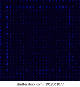 Un diseño moderno para el diseño digital de papel pintado. Concepto de fondo de negocio. Resumen del fondo técnico de los números de neón en negro. Ilustración del concepto de hacker. Datos de código de equipo. Vector.
