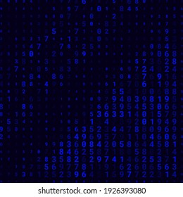 A modern design for digital wallpaper design. Concept business background. Abstract technical background of neon numbers on black. Illustration of the concept of a hacker. Computer code data. Vector.