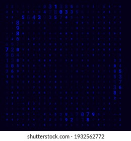 A modern design for digital wallpaper design. Concept business background. Abstract technical background of neon numbers on black. Illustration of the concept of a hacker. Computer code data. Vector.