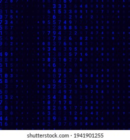 Un diseño moderno para el diseño digital de papel pintado. Concepto de fondo de negocio. Resumen del fondo técnico de los números de neón en negro. Ilustración del concepto de hacker. Datos de código de equipo. Vector.
