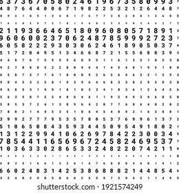 Modern design of digital wallpaper. The numbers are scattered chaotically. Business background concept. Abstract background from numbers on white. Vector.