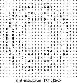 Modern design of digital wallpaper. The numbers are scattered chaotically. Business background concept. Abstract background from numbers on white. Vector.