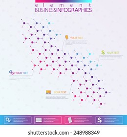 Modern design dna on gray background, concept template for infographics. Graphic background communication.