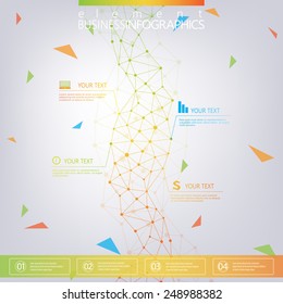 Modern design dna on gray background, concept template for infographics. Graphic background communication.