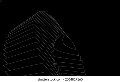 Modern design drawing vector 3d illustration