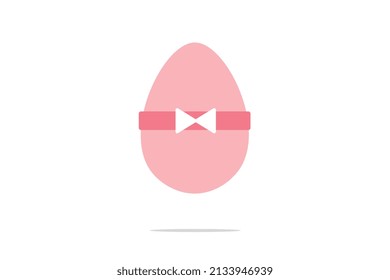 Diseño moderno del huevo de Pascua sobre un fondo blanco con sombra abajo, ilustración de tamaño vector para uso comercial.