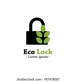 modern design of eco lock logo