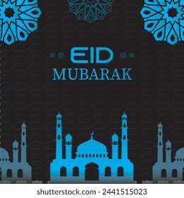 Modern design Eid Mubarak background with Islamic decoration