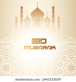 Modernes Design Eid Mubarak Hintergrund mit islamischer Dekoration