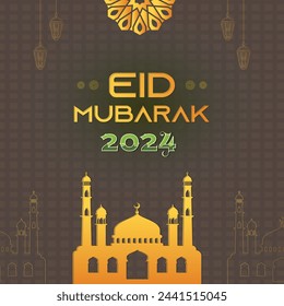Modern design Eid Mubarak background with Islamic decoration