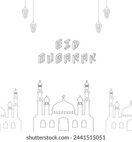 Diseño moderno Eid Mubarak fondo con decoración islámica
