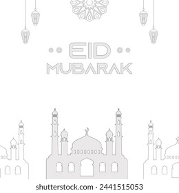 Modernes Design Eid Mubarak Hintergrund mit islamischer Dekoration