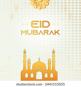 Modern design Eid Mubarak background with Islamic decoration