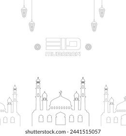 Modern design Eid Mubarak background with Islamic decoration