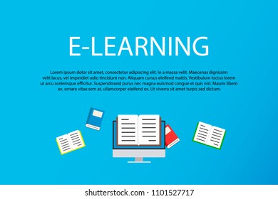 Modern design e-learning, online education concept. Website banner elements layout.