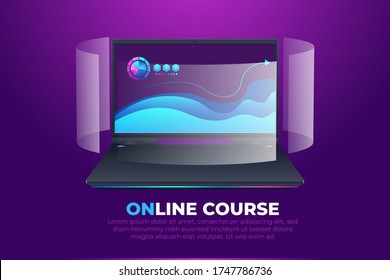 Modernes Design e-Learning, Online-Bildungskonzept. Layout von Webbannerelementen. Vektorgrafik