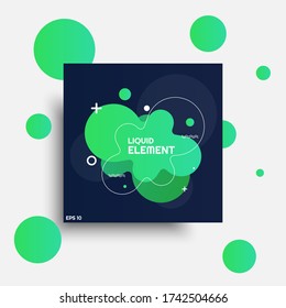 Modern design element with green color gradient, outline and geometric details. Designed for logo, poster, banner etc. Trendy dynamic pattern, liquid shape for business. Eps 10 vector