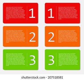 Modern, design element option.Infographic roctangle up to 1-3