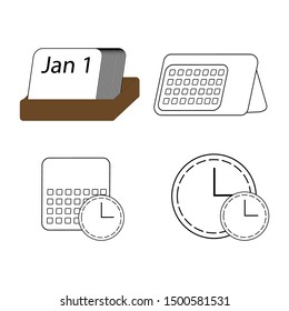 Modern design element. Vector calendar clock.