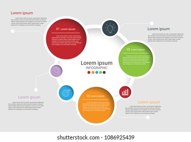Modern design elements for business Multicolor infographics. Vector template with 5 steps