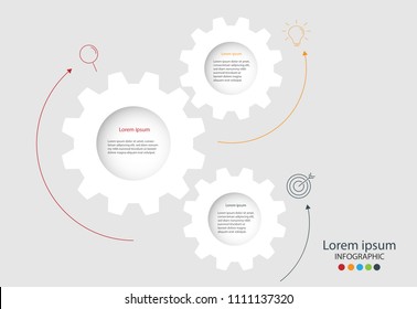 Modern design elements for business Multicolor infographics. Vector template with 3 steps