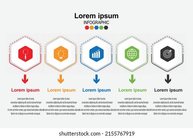 modern design elements for business multicolor infographics.vector template with 5 steps.
