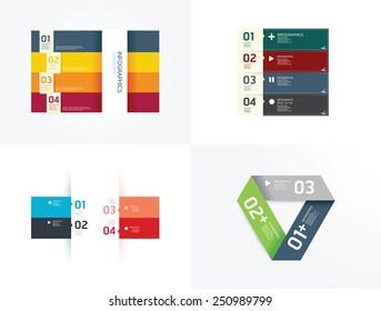 Modern design elements infographic template set/ can be used for infographics / numbered banners / horizontal cutout lines / graphic or website layout vector