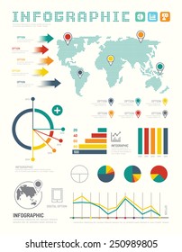 Modern design elements infographic template / can be used for infographics / numbered banners / horizontal cutout lines / graphic or website layout vector