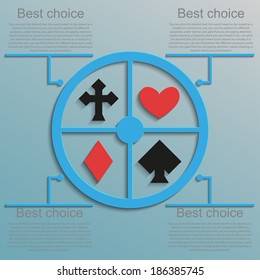 Modern design elements infographics Suits of the cards. EPS 10