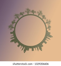 modern design for environment and ecology concept. Forest icons and city building icons 10 eps
