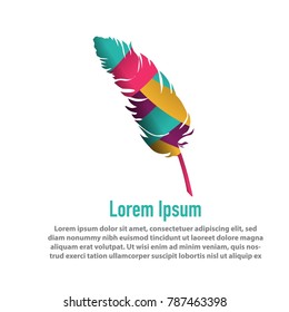 modern design of feather with papercut layered background template