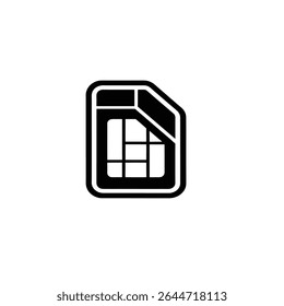 design moderno com ícones de linha e glifo de um cartão SIM, oferecendo uma representação limpa e simples, ideal para tecnologia ou móvel