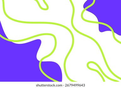 Modern design featuring flowing green lines and purple organic shapes on a white background, suitable for website backgrounds, presentations, and creative projects.
