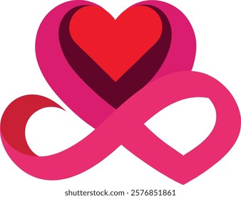Modern Design Featuring A Stylized Heart With An Infinity Symbol