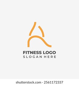 Modern Design Fitness Lineart Logo for Sports Human Concept Doing Exercise