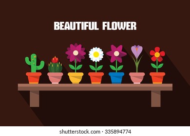 modern design flat beautiful flower vector illustration