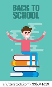 modern design flat character education vector illustration