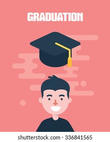 modern design flat character graduation vector illustration