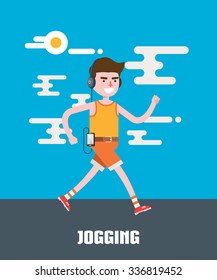 modern design flat character jogging vector illustration