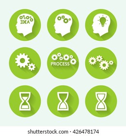 Modern design flat icon set. Vector illustration