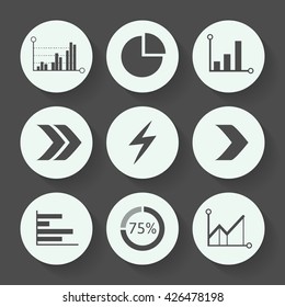 Modern design flat icon set. Vector illustration