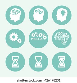 Modern design flat icon set. Vector illustration