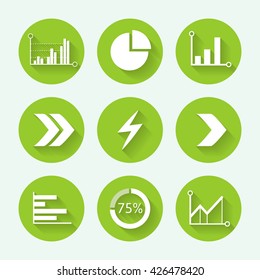 Modern design flat icon set. Vector illustration