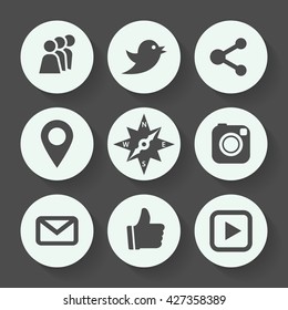 Modern design flat icon set. Vector illustration