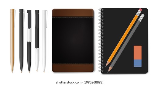 Modern design flat icons vector collection concept of office supplies and objects for daily routine, regular items on desk. Vector