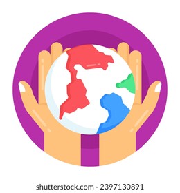 Ein modernes Design, abgerundet Symbol des Weltschutzes, bearbeitbare Vektorgrafik 