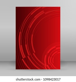 Modern Design geometric style template on glowing background with space place for your text. Red circle lines. Vector illustration EPS 10 for new product theme booklet