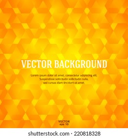 Modern Design geometric style template on orange background with yellow light glow shapes. Vector illustration EPS 10 for new product sunny theme booklet, web banner, page presentation