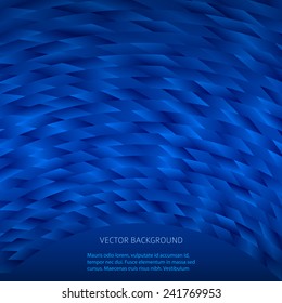Modern Design geometric style template on glowing background with space place for your text. Blue shapes & wave lines. Vector illustration EPS 10 for new product theme booklet