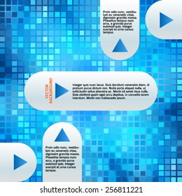 Modern Design geometric style template on blue glowing background with space place for your text. Vector illustration EPS 10 for title page newsletter for new products or sales, future technology